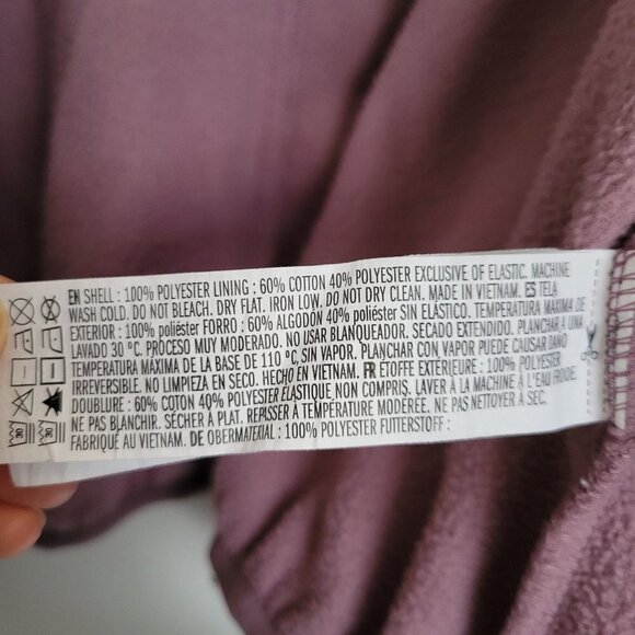 Forever 21 Purple Fleece Full Zipper Drawstring Long Sleeve Cozy Jacket Size XS - Picture 9 of 10